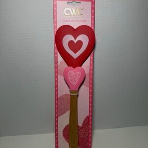 CWC 2 Piece Valentine's Day‎ Silicone Spatula Set heart shaped wood handled